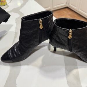 Chanel Quilted Black Short Boots Size 36.5 with Box and Dust Bags. Authentic.